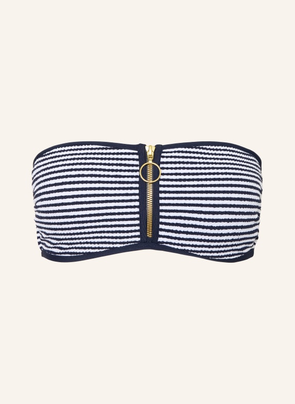 SEAFOLLY Haut de bikini bandeau CLUBHOUSE BLEU FONCÉ / OR / BLANC