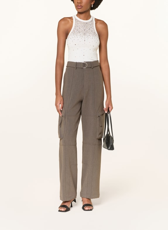 PATRIZIA PEPE Top met sierstenen WIT / GOUD