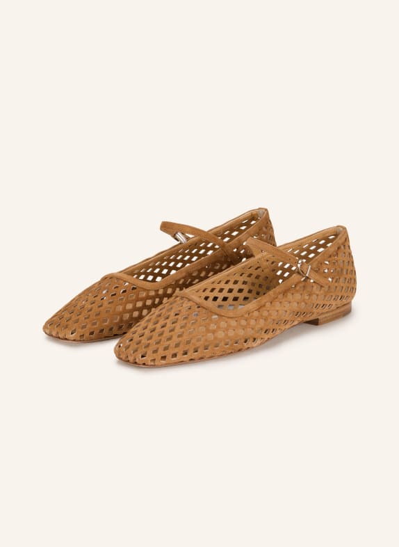UNÜTZER Mary Jane ballerina flats COGNAC