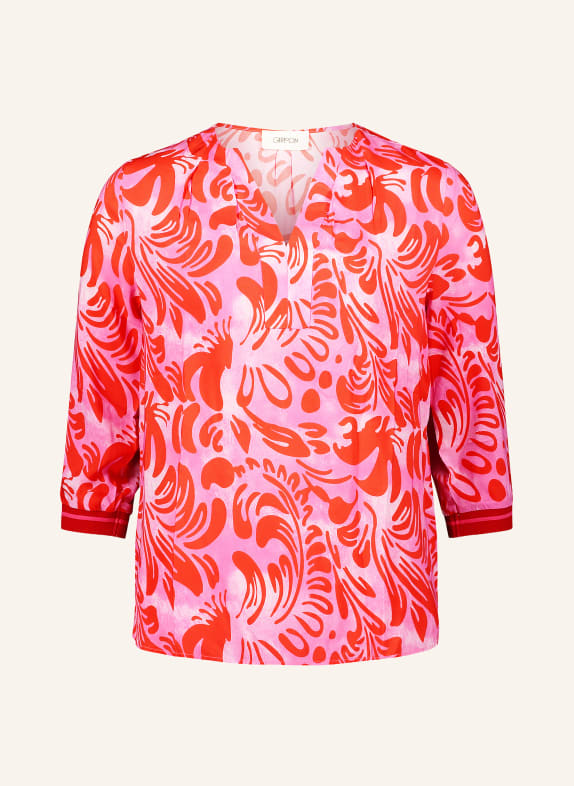 CARTOON Blouse shirt with 3/4 sleeves RED / PINK / WHITE