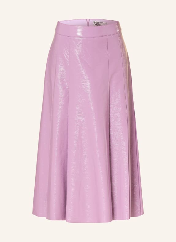 ESSENTIEL ANTWERP Skládaná sukně v koženém vzhledu RŮŽOVÁ