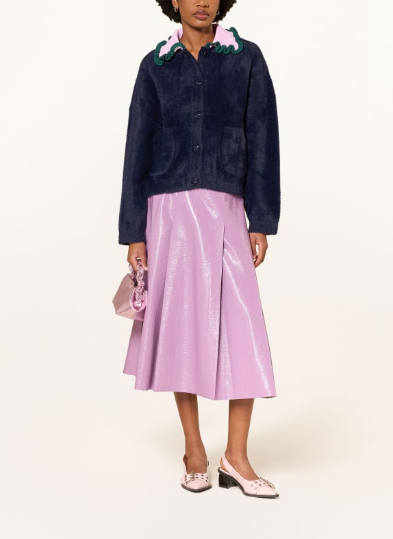 ESSENTIEL ANTWERP Plooirok in leerlook ROZE