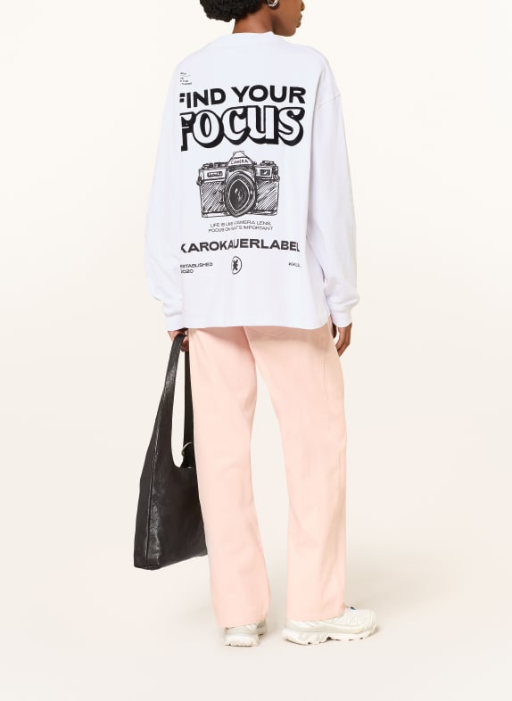 KARO KAUER Oversized longsleeve WIT / ZWART