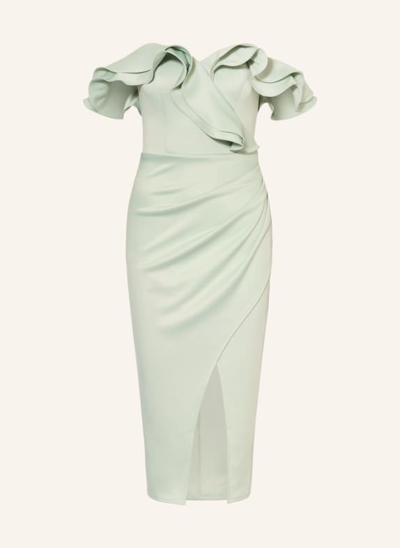 LIPSY Koktejlové šaty s volány MÁTOVÁ