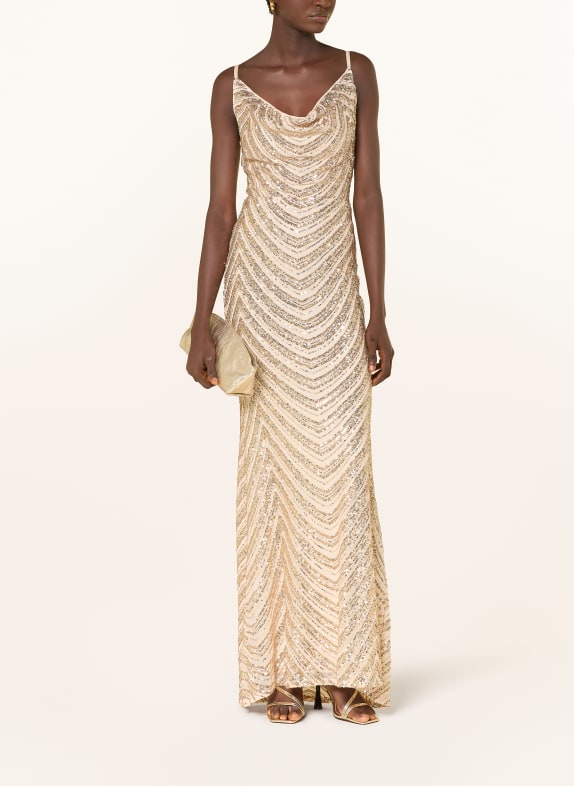 LIPSY Večerní šaty s flitry ZLATÁ