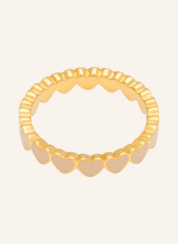 LULU Copenhagen CONNECTED HEARTS ring CREAM / GOLD