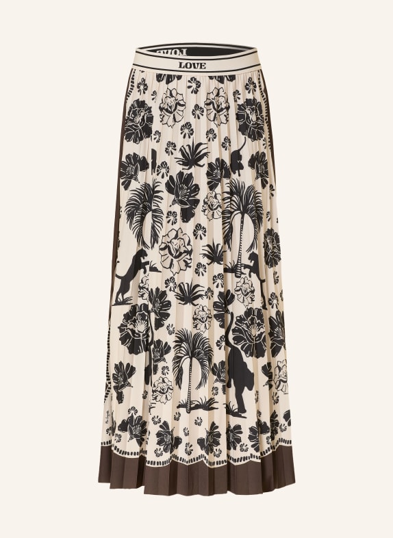 Miss Lagotte pleated skirt DARK BROWN / ECRU / BLACK