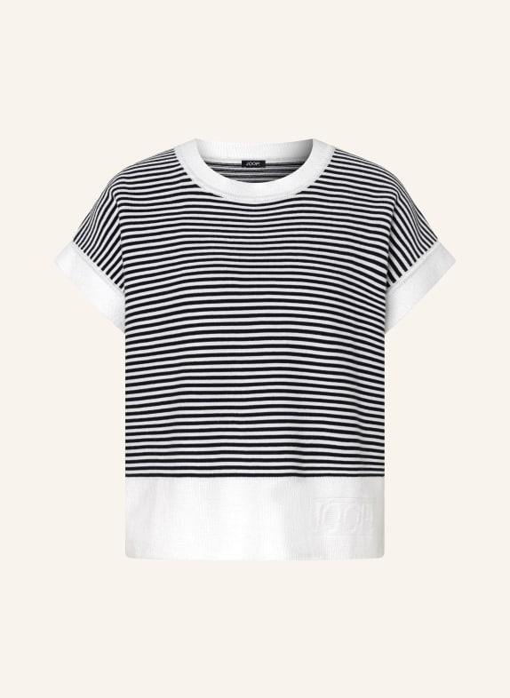 JOOP! Pletené tričko KIPE TMAVĚ MODRÁ / BÍLÁ