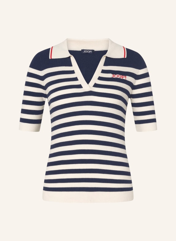 JOOP! Pletené polo tričko TMAVĚ MODRÁ / REŽNÁ