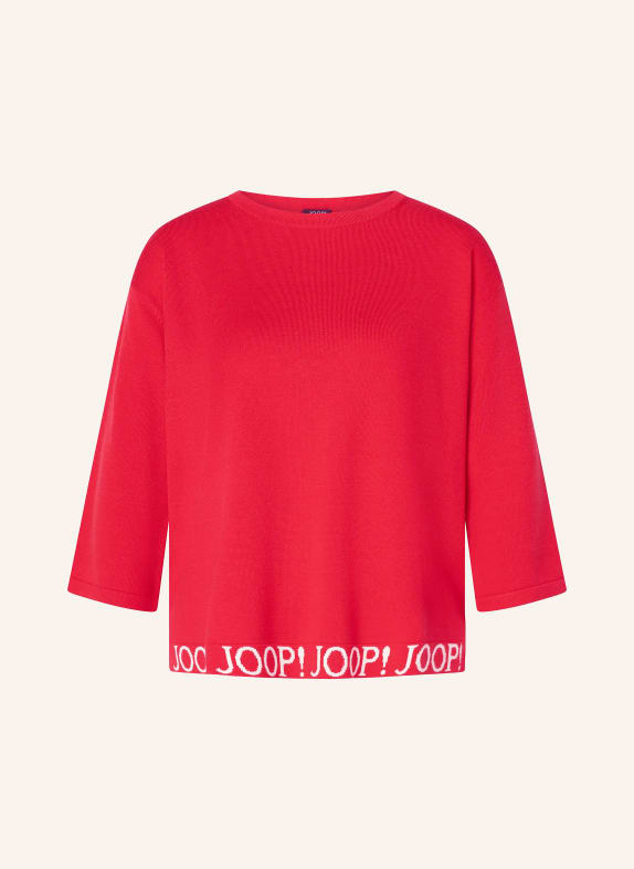 JOOP! Sweter KUSSA z rękawem 3/4 CZERWONY