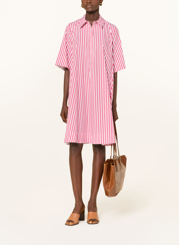 JOOP! Robe chemisier à manches 3/4 ROUGE / BLANC