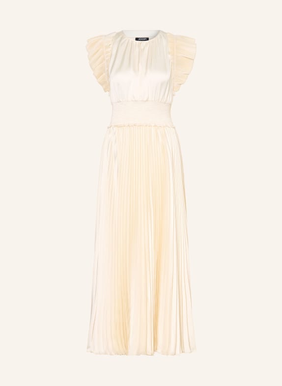 JOOP! Saténové šaty DILIA s plisováním KRÉMOVÁ