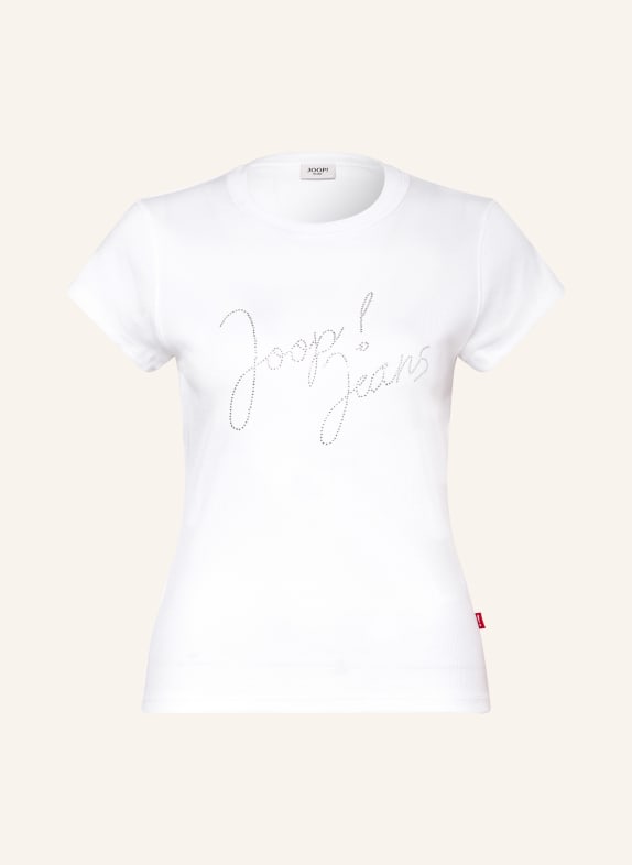 JOOP! JEANS T-Shirt TINETA mit Schmucksteinen WEISS