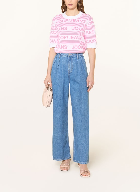 JOOP! JEANS Gebreid shirt KARIE ROZE / ROSE CLAIR / WIT