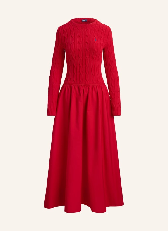 POLO RALPH LAUREN Kleid im Materialmix ROT