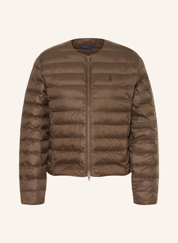 POLO RALPH LAUREN prošívaná bunda TMAVĚ HNĚDÁ