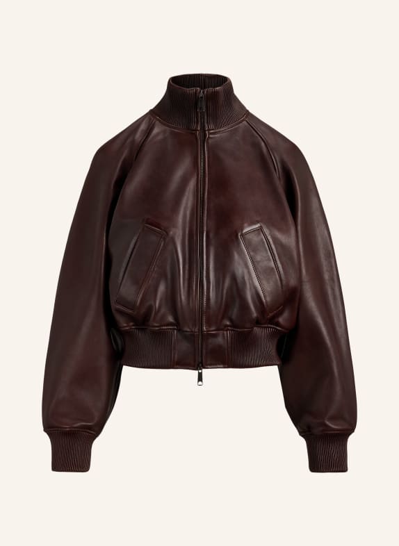 POLO RALPH LAUREN leather jacket DARK BROWN