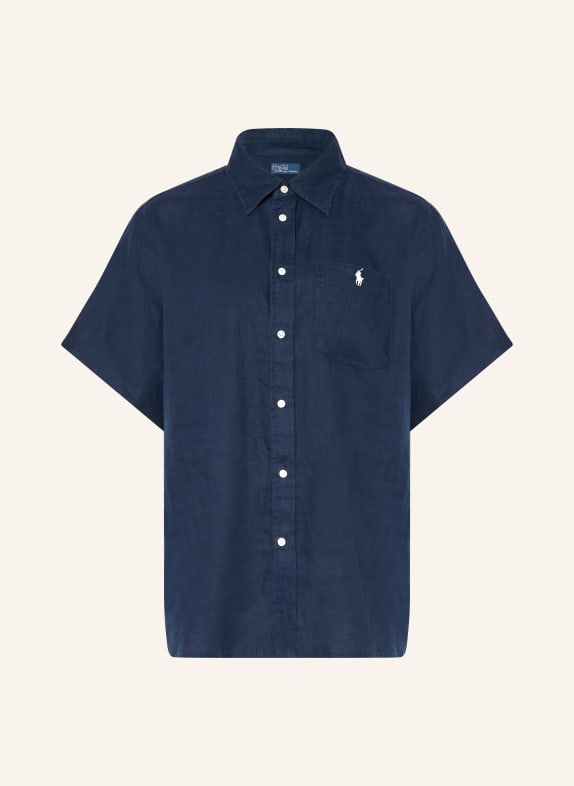 POLO RALPH LAUREN Linen shirt blouse DARK BLUE