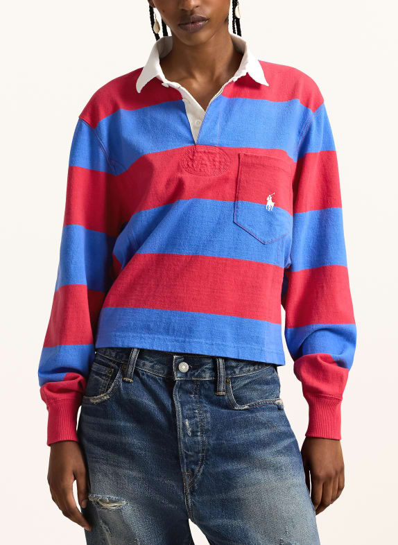 POLO RALPH LAUREN rugbyshirt ROOD / BLAUW / WIT
