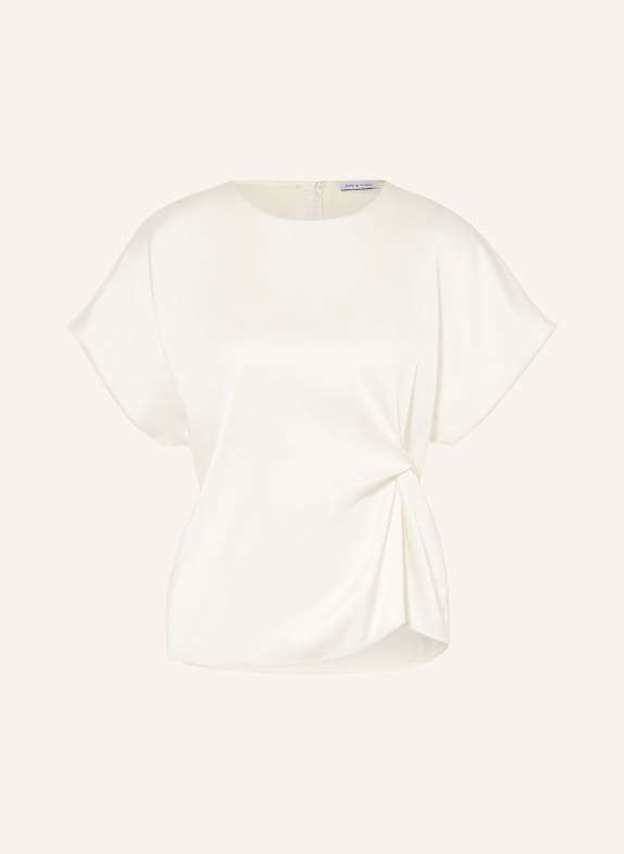 MRS & HUGS Satin blouse shirt WHITE