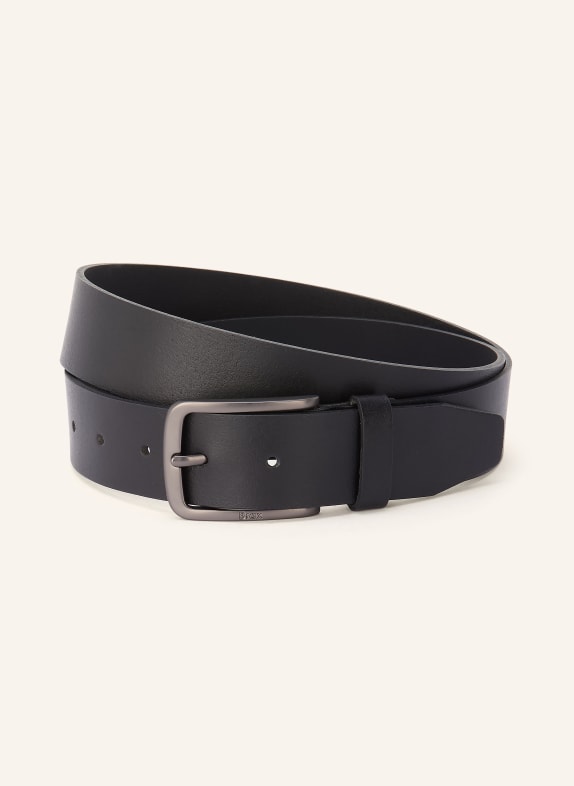 BRAX skórzany pasek CZARNY / SREBRNY