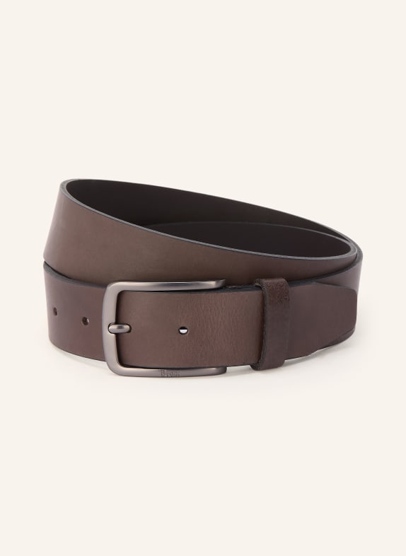 BRAX Ledergürtel DUNKELBRAUN / SILBER