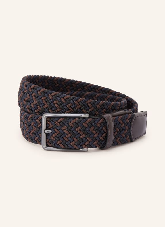 BRAX braided belt DARK BROWN / DARK BLUE