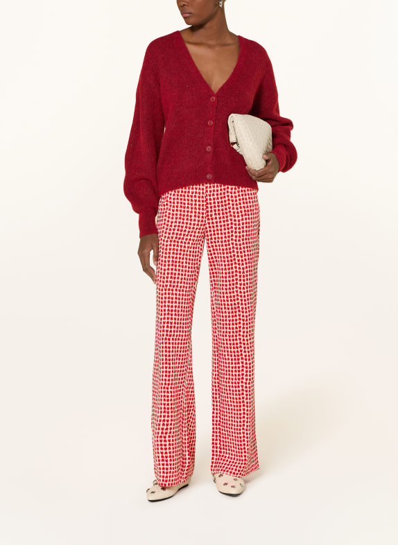ICHI Marlene-broek IHKATE van jersey ROOD / WIT