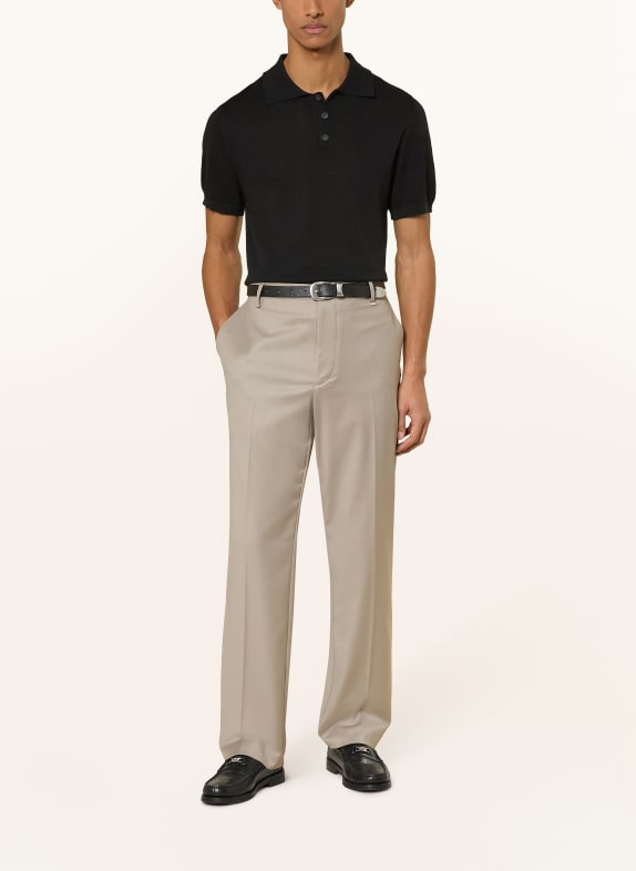 I'M BRIAN Gebreid poloshirt ZWART