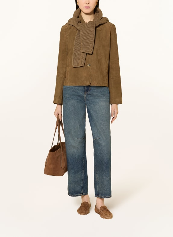 darling harbour Lederjacke woodbrown