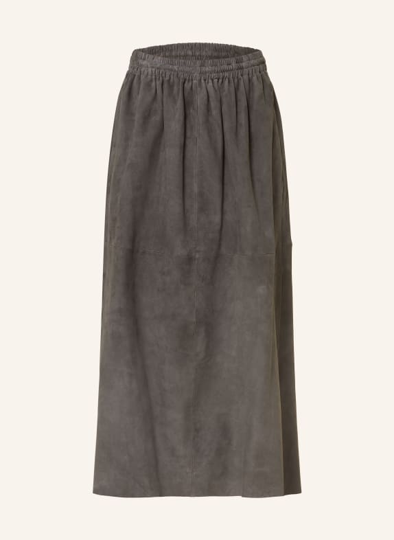 MRS & HUGS kožená sukně TMAVĚ ŠEDÁ