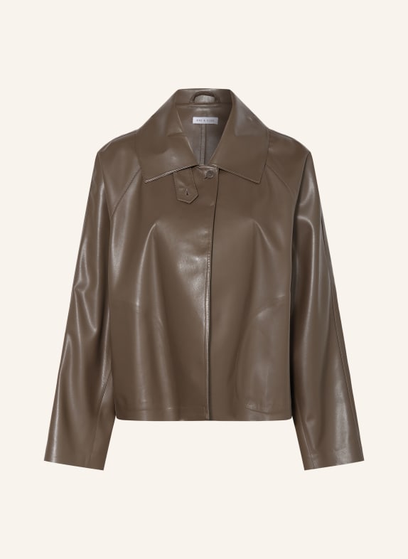 MRS & HUGS Bunda v koženém vzhledu TMAVĚ HNĚDÁ