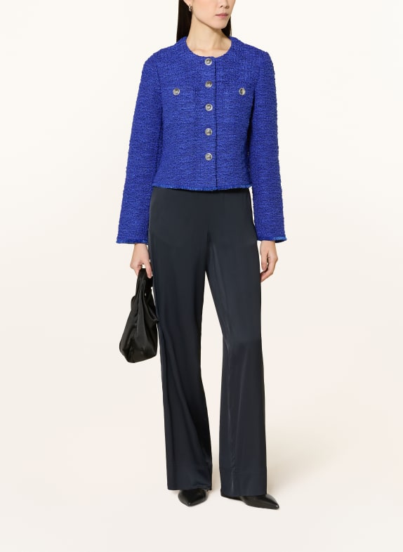 Betty Barclay Bouclé jasje met glittergaren BLAUW