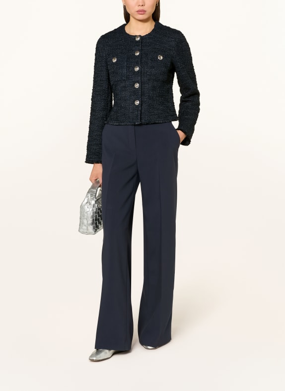 Betty Barclay Bouclé jasje met glittergaren DONKERBLAUW
