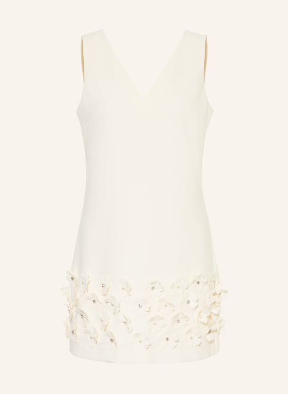 MRS & HUGS Cocktail dress with decorative pearls and gemstones ECRU