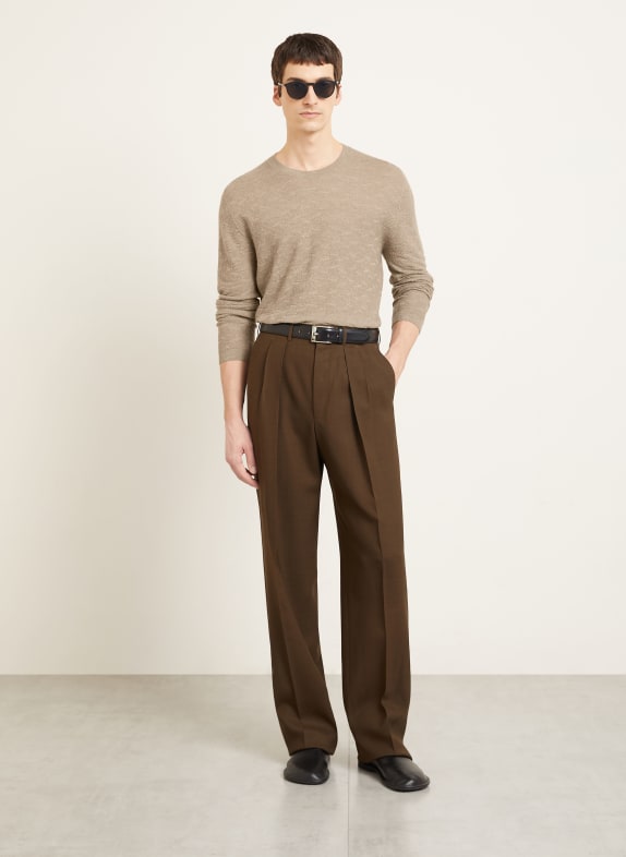GIORGIO ARMANI Tröja med kashmir och siden KHAKI
