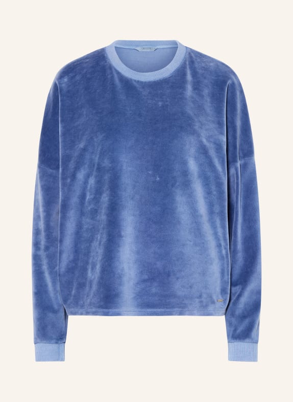Herrlicher Sweatshirt SMILA aus Samt BLAU