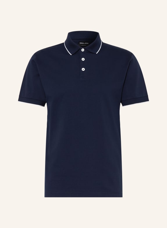 GIORGIO ARMANI piqué polo shirt DARK BLUE / WHITE