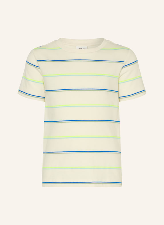 s.Oliver RED T-Shirt ECRU / NEONGELB / BLAU
