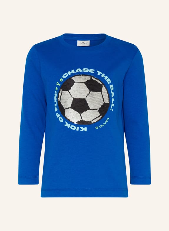 s.Oliver RED Longsleeve mit Pailletten BLAU / SILBER / SCHWARZ