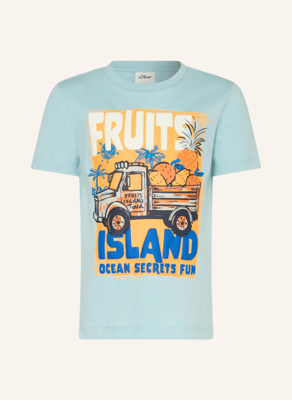 s.Oliver RED T-shirt TURQUOISE / ORANJE / BLAUW