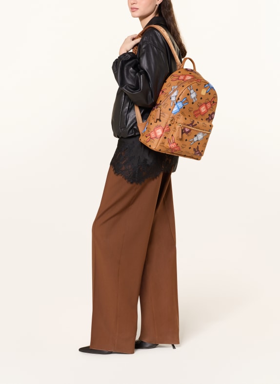 MCM Rucksack STARK COGNAC / ORANGE / BLAU