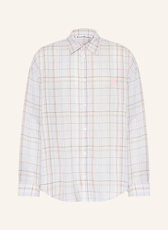 Acne Studios Hemd Comfort Fit mit Glitzergarn CREME / GOLD / BRAUN
