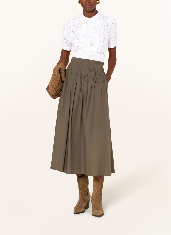 BERWIN & WOLFF Traditionele blouse van opengewerkte kant WIT