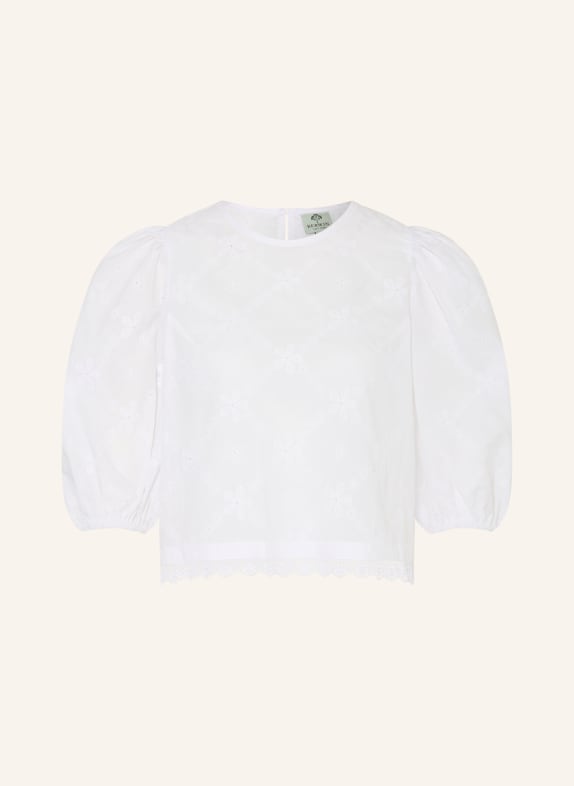 BERWIN & WOLFF Dirndl blouse with 3/4 sleeves and lace WHITE