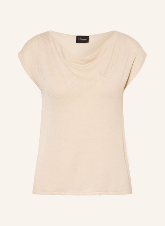 s.Oliver BLACK LABEL T-shirt tricoté avec fil pailleté ÉCRU