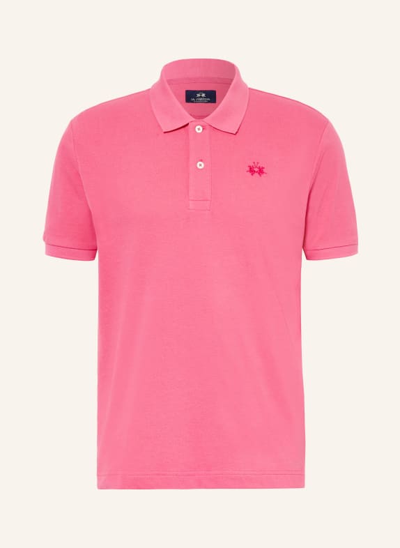 LA MARTINA Koszulka polo z piki regular fit MOCNORÓŻOWY