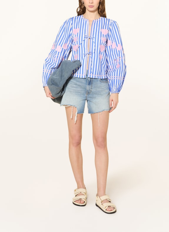 Rich & Royal Bluse BLÅ / ROSA / HVID
