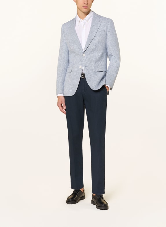 BOSS HUTSON Regular Fit jasje met linnen BLAUW / WIT
