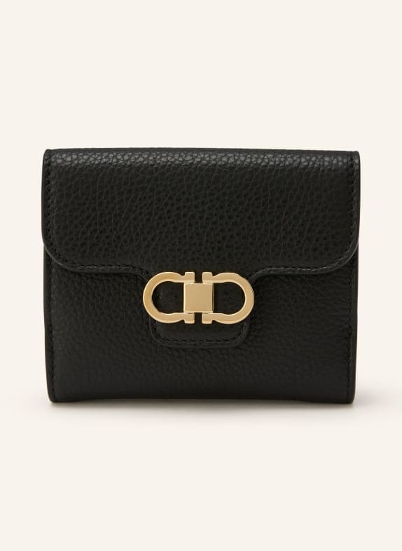 FERRAGAMO Geldbörse GANCIO SCHWARZ